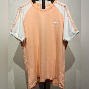 Adidas Originals 3 Stripes Tee in Dust Pink and White - Size L (Men’s)